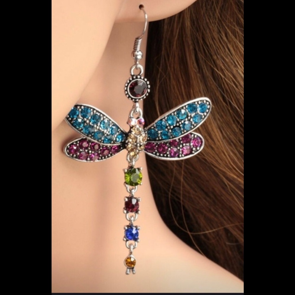 Dragonfly Earrings silver hook
